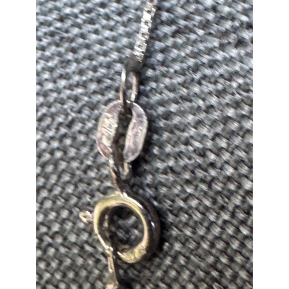 Sterling Silver Necklace With Fairy Pendant And Pink Glass Wings 18" - Picture 6 of 8